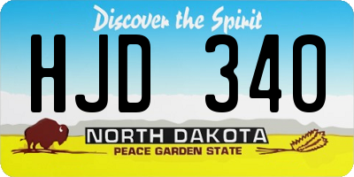 ND license plate HJD340