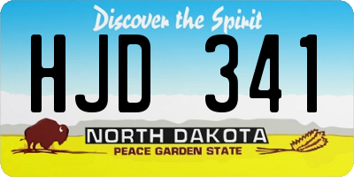 ND license plate HJD341