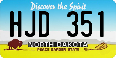 ND license plate HJD351