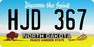 ND license plate HJD367