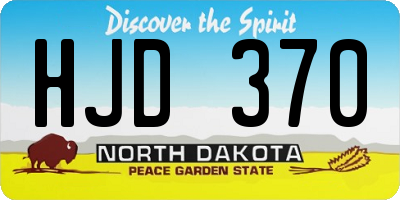 ND license plate HJD370