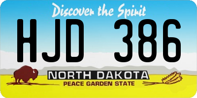 ND license plate HJD386
