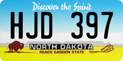 ND license plate HJD397
