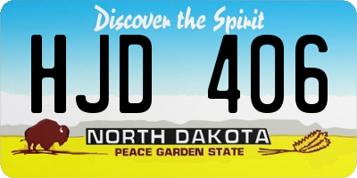 ND license plate HJD406