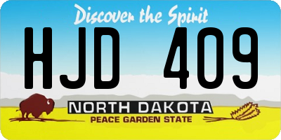 ND license plate HJD409