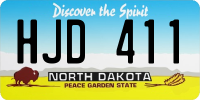 ND license plate HJD411