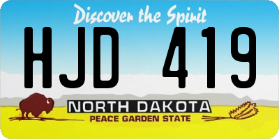 ND license plate HJD419
