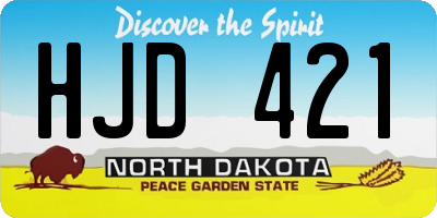 ND license plate HJD421
