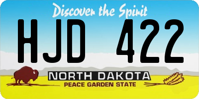 ND license plate HJD422