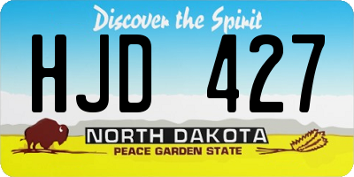 ND license plate HJD427