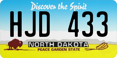 ND license plate HJD433