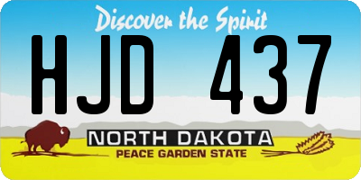 ND license plate HJD437