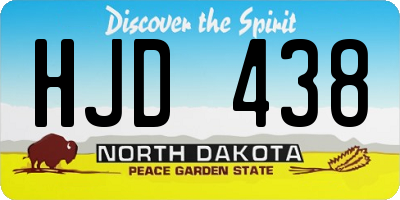 ND license plate HJD438