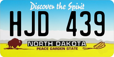 ND license plate HJD439