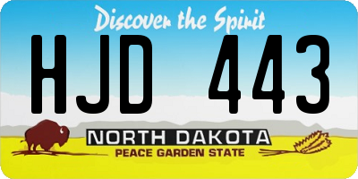 ND license plate HJD443