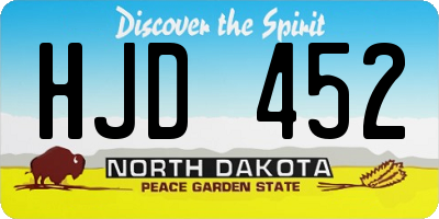 ND license plate HJD452