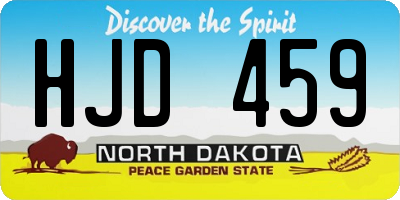 ND license plate HJD459