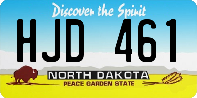 ND license plate HJD461