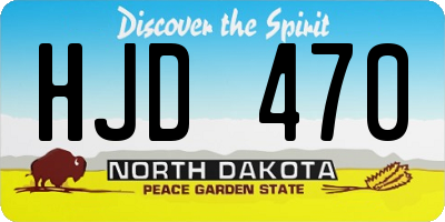 ND license plate HJD470