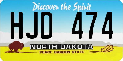 ND license plate HJD474