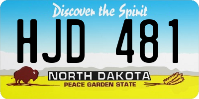 ND license plate HJD481