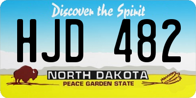 ND license plate HJD482