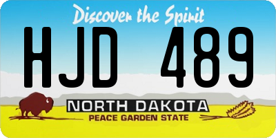 ND license plate HJD489