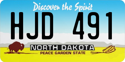 ND license plate HJD491
