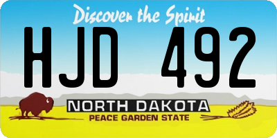 ND license plate HJD492