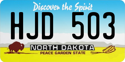 ND license plate HJD503