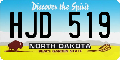 ND license plate HJD519