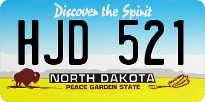 ND license plate HJD521