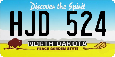 ND license plate HJD524