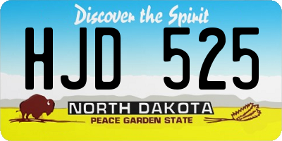 ND license plate HJD525