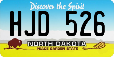 ND license plate HJD526