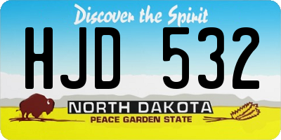 ND license plate HJD532