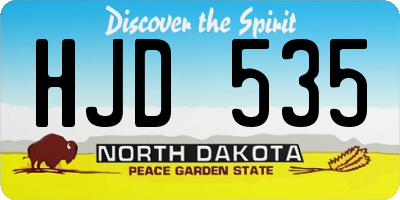 ND license plate HJD535