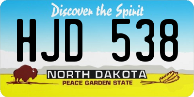 ND license plate HJD538