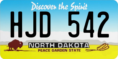 ND license plate HJD542