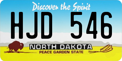 ND license plate HJD546