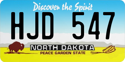 ND license plate HJD547