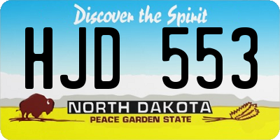 ND license plate HJD553