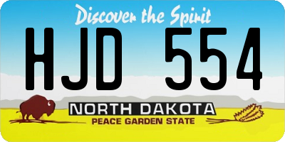 ND license plate HJD554