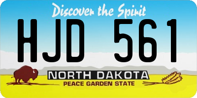 ND license plate HJD561