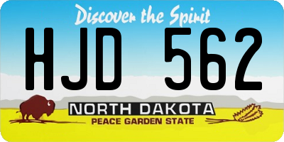ND license plate HJD562