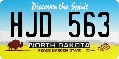 ND license plate HJD563