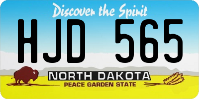 ND license plate HJD565