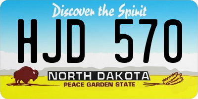 ND license plate HJD570