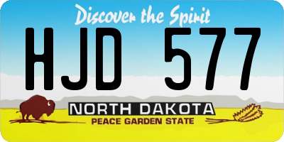ND license plate HJD577