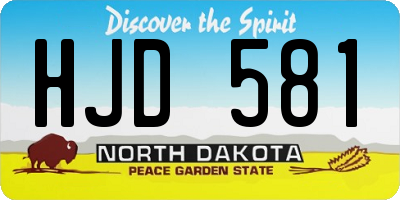 ND license plate HJD581